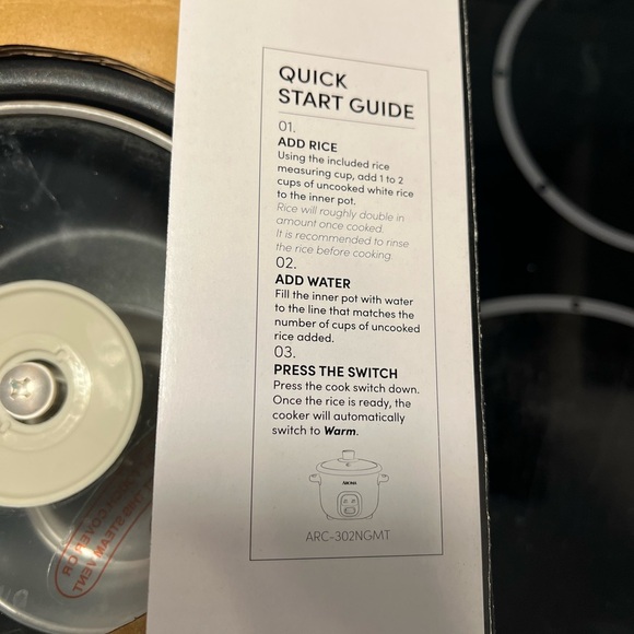 Aroma 4-Cup Rice & Grain Cooker with Glass Lid - Beige kitchen tool - Picture 5 of 6